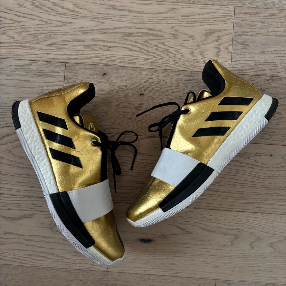 adidas Harden Vol. 3 Imma Star Gold and Black Men’s Basketball Sneakers